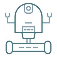 Space Robot Line Two Color Icon vector