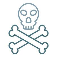 jolly roger línea icono de dos colores vector