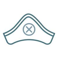 Pirate Cap Line Two Color Icon vector