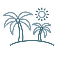 Island Line Two Color Icon vector