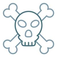 Pirate Danger Line Two Color Icon vector