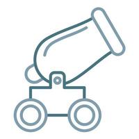 Pirate Cannon Line Two Color Icon vector