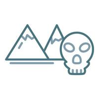 Skull Island Line Two Color Icon vector