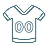 camiseta de fútbol línea icono de dos colores vector