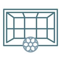 Football Goal Line Two Color Icon vector