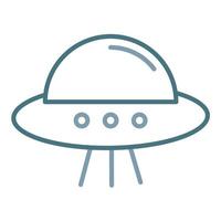 UFO Line Two Color Icon vector