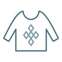 línea de suéter icono de dos colores vector