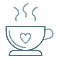 icono de dos colores de la línea de la taza de café vector