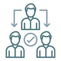 Delegate Line Two Color Icon vector