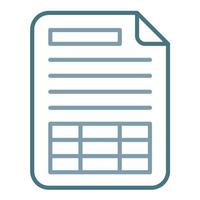 Spreadsheet Line Two Color Icon vector