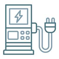 Charging Station Line Two Color Icon vector