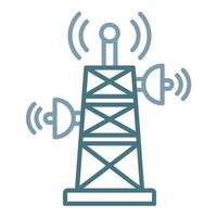 Signal Tower Line Two Color Icon vector