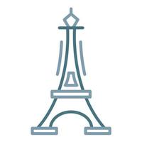Eiffel Tower Line Two Color Icon vector