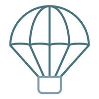 línea de paracaídas del ejército icono de dos colores vector