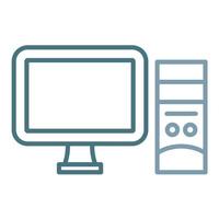 Computer Line Two Color Icon vector