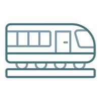 línea de tren icono de dos colores vector