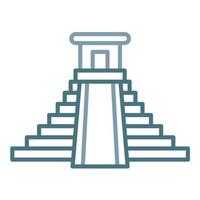 Chichén Itzá línea icono de dos colores vector