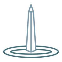 obelisco de buenos aires línea icono de dos colores vector