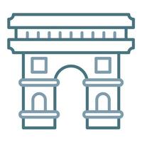 Arc De Triomphe Line Two Color Icon vector