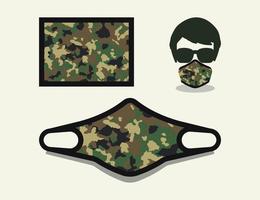 Ilustration vector graphic of camouflage pattern in mask design