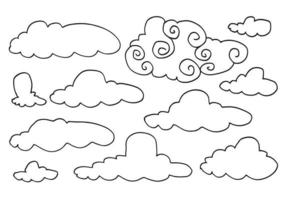 Hand drawn weather collection. Flat style vector illustration on white background.