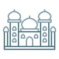 Taj Mahal Line Two Color Icon vector