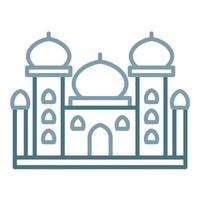 Taj Mahal Line Two Color Icon vector