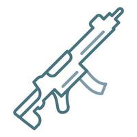 Machine Gun Line Two Color Icon vector