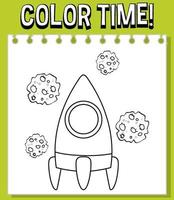 Worksheets template with color time text vector