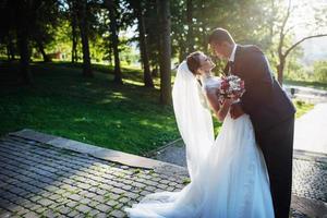 Portrait of wedding couple photo