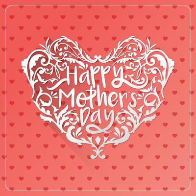 Happy Mother Day Typographical Design Card With Red gradient background
