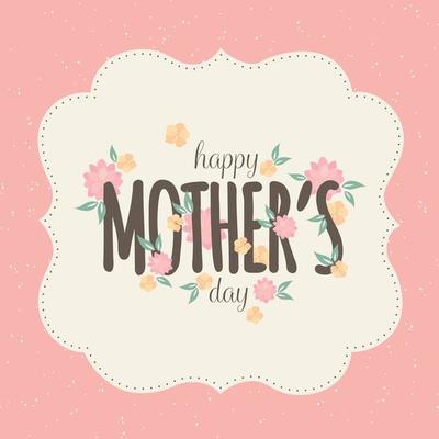 Happy mothers day greeting card with beautiful leaves, and beautiful flowers. Festive background.