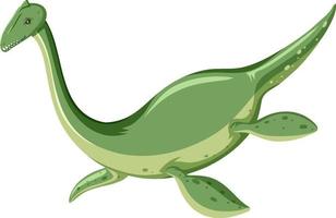 A dinosaur plesiosaurus on white background vector