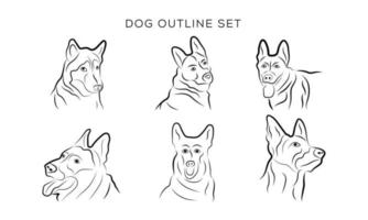 icono de contorno de perro. ilustración vectorial de mascotas. símbolo canino aislado. vector