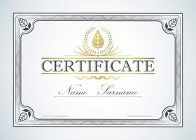 Certificate border frame template guide design. classic line pattern vector