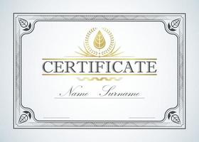 Certificate border frame template guide design. classic line pattern vector