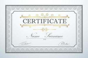 Certificate card frame template guide design. Retro vector