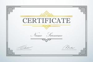 plantilla de marco de tarjeta de certificación. diseño de lujo de época. ilustración vectorial vector