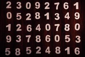 Background of numbers. from zero to nine. Numbers texture. Finance data concept. Mathematic. Seamless pattern with numbers. financial crisis concept. Business success. photo