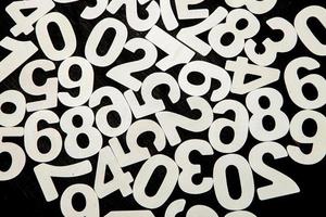 Background of numbers. from zero to nine. Numbers texture. Finance data concept. Matematic. Seamless pattern with numbers. financial crisis concept. Business success. photo