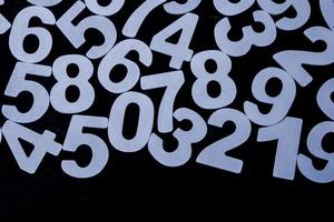 Background of numbers. from zero to nine. Numbers texture. Finance data concept. Matematic. Seamless pattern with numbers. financial crisis concept. Business success. photo