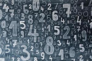 Background of numbers. from zero to nine. Numbers texture. Finance data concept. Mathematic. Seamless pattern with numbers. financial crisis concept. Business success. photo