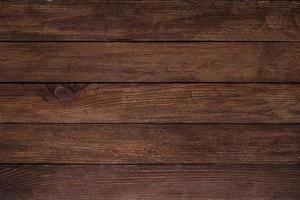 Vintage brown wood background texture with knots and nail holes. Old painted wood wall. Brown abstract background. Vintage wooden dark horizontal boards. Front view with copy space photo