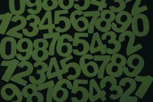 Background of numbers. from zero to nine. Numbers texture. Finance data concept. Matematic. Seamless pattern with numbers. financial crisis concept. Business success. photo