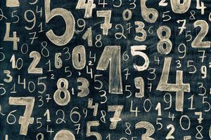 Background of numbers. from zero to nine. Numbers texture. Finance data concept. Mathematic. Seamless pattern with numbers. financial crisis concept. Business success. photo