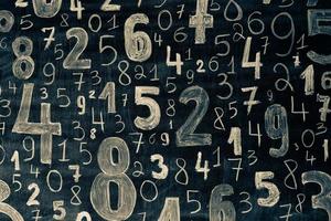 Background of numbers. from zero to nine. Numbers texture. Finance data concept. Mathematic. Seamless pattern with numbers. financial crisis concept. Business success. photo