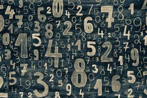 Background of numbers. from zero to nine. Numbers texture. Finance data concept. Mathematic. Seamless pattern with numbers. financial crisis concept. Business success. photo