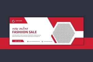 Online fashion sale Template banner and cover for social media vector
