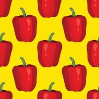 red pepper hand draw vegetable seamless pattern vector