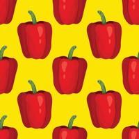 red pepper hand draw vegetable seamless pattern vector